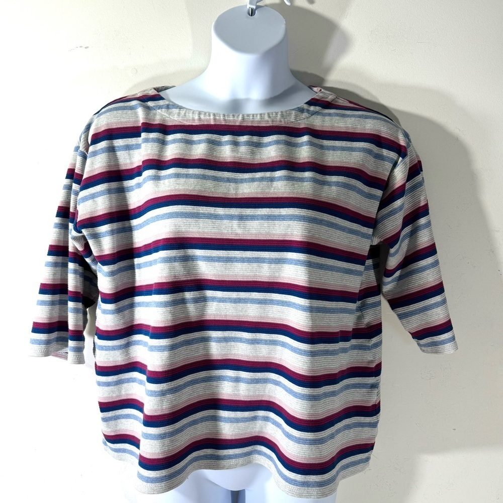 2/$35 J. JILL Striped elbow Sleeve T Shirt